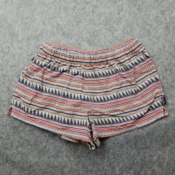 Patagonia Pants - Patagonia Barely Baggies Shorts Women's Size Large Belay Stripe Desert Sage